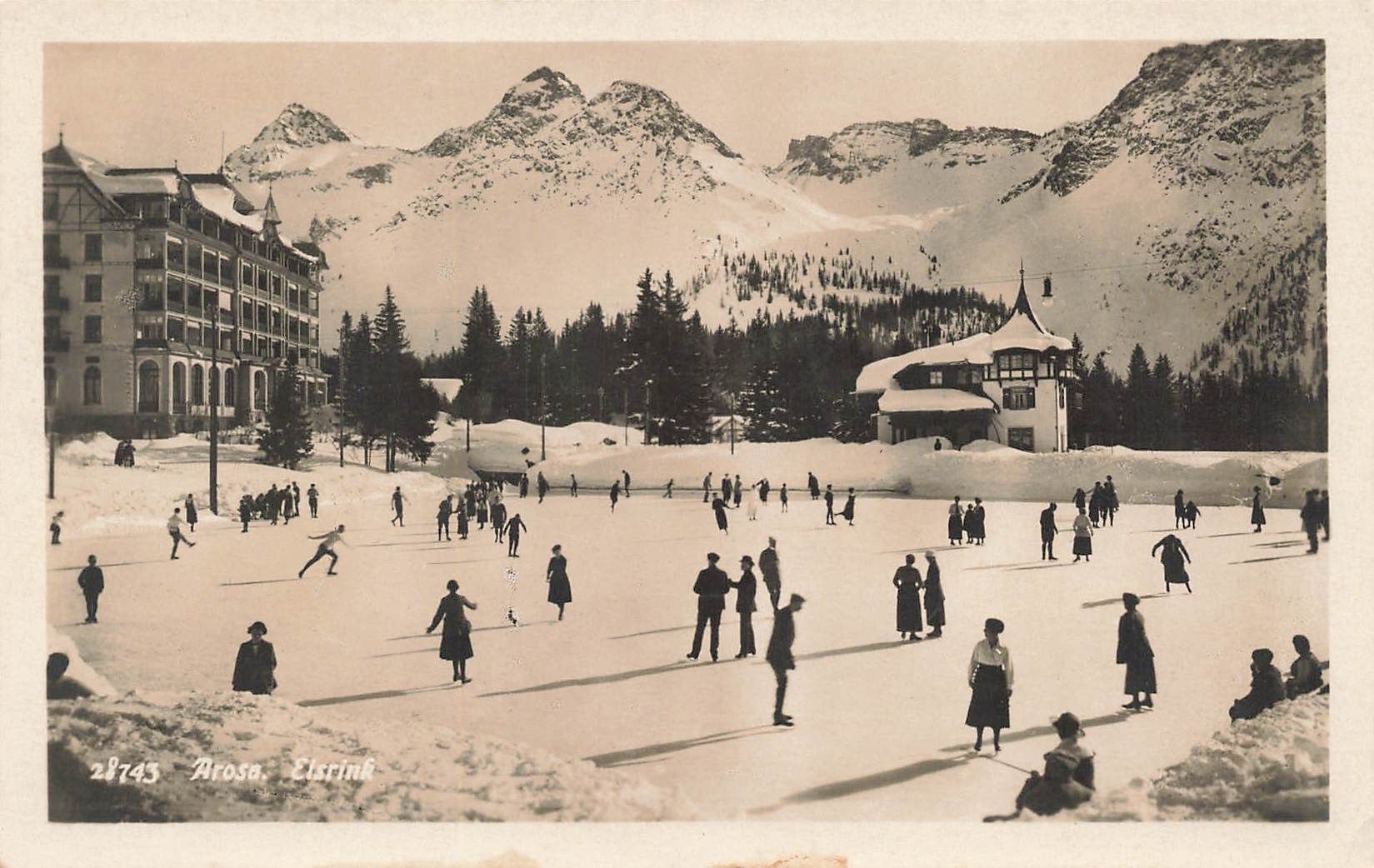Ansichtskarten: Arosa (GR) Eislauf – Gebraucht aus Biasca von Blenio71