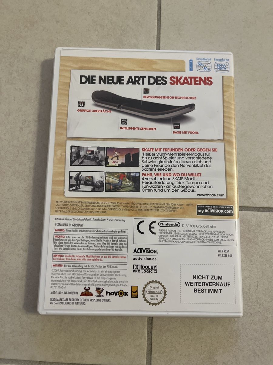 Nintendo Spiele: wii tony hawk ride Nintendo Wii – Gebraucht aus Suhr von SchnapperCH 1