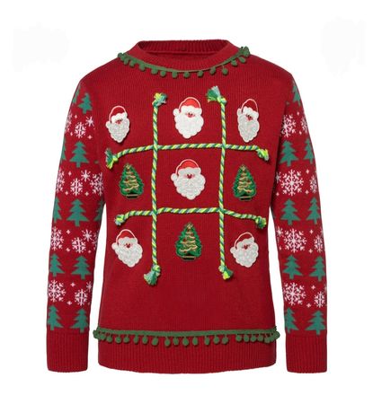 Pull de Noël "Jeu de morpion", magnifique, NEUF