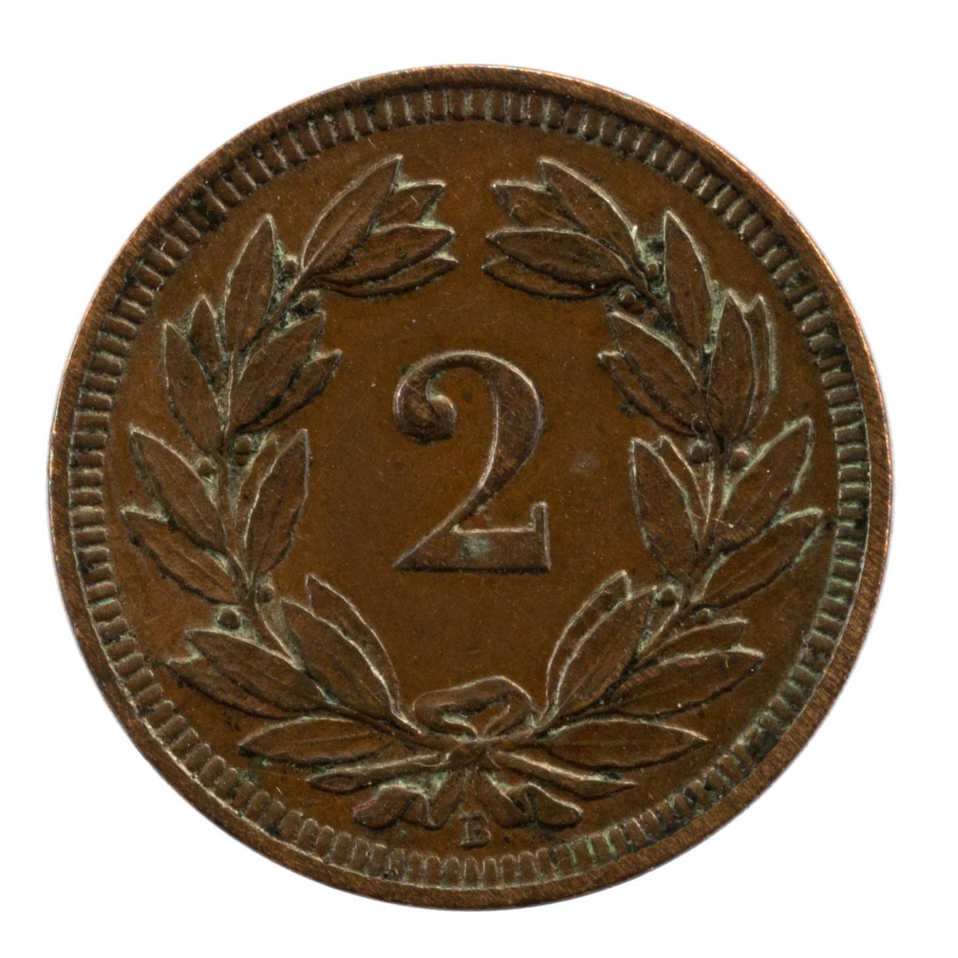 Alle Münzen: Schweiz / Suisse - 2 Rappen - 1893 – Gebraucht aus Rotkreuz von Swiss-Coins 1