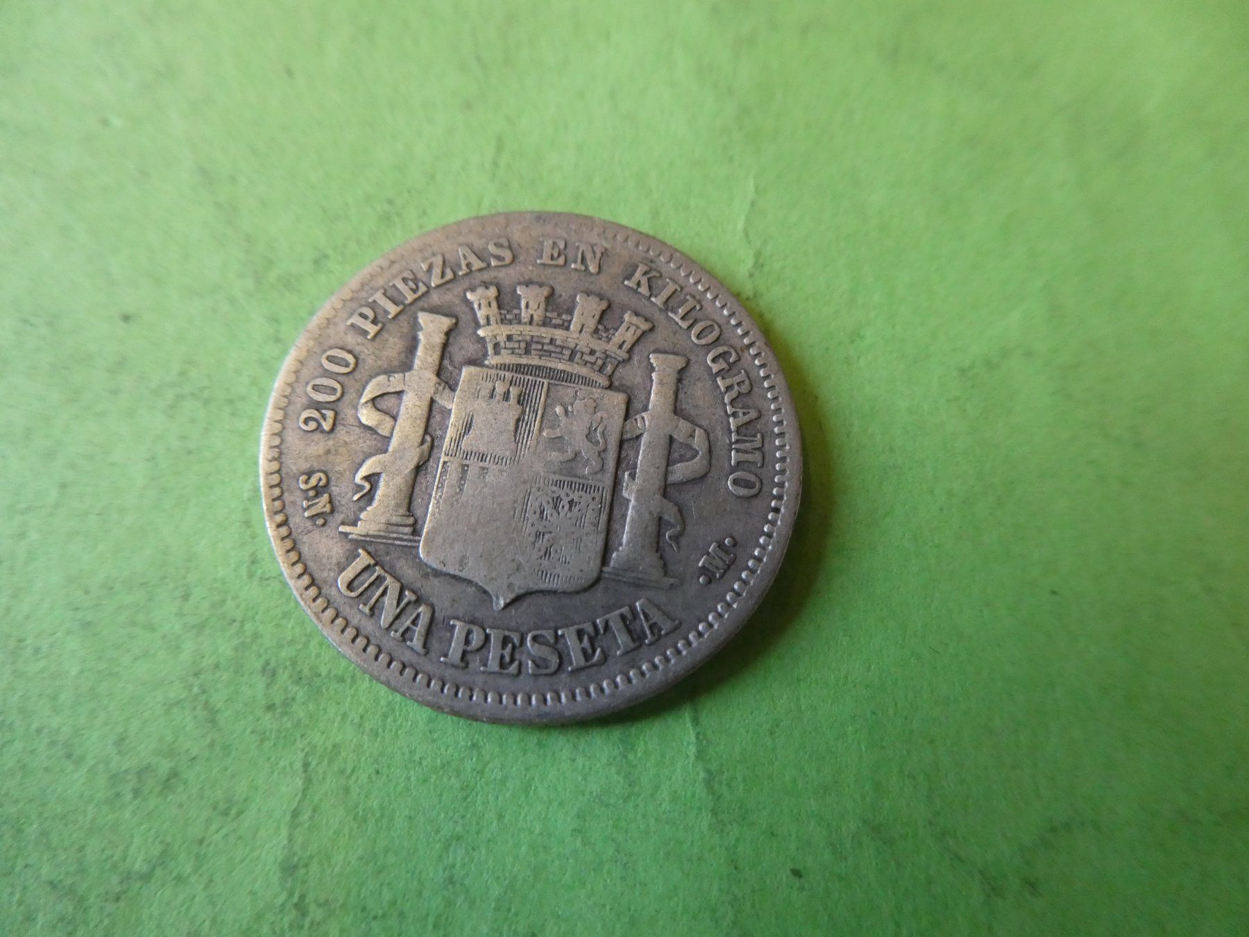 Tutti le monete: Spanien 1870, 1 Peseta - Silber – Usato da Hinterforst venduto da Rohusri 1