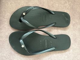 Havaianas Flip-Flops Schwarz Grösse 37/38 Sommer Schuhe