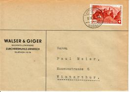 Brief, Zürchersmühle - Urnäsch 1944