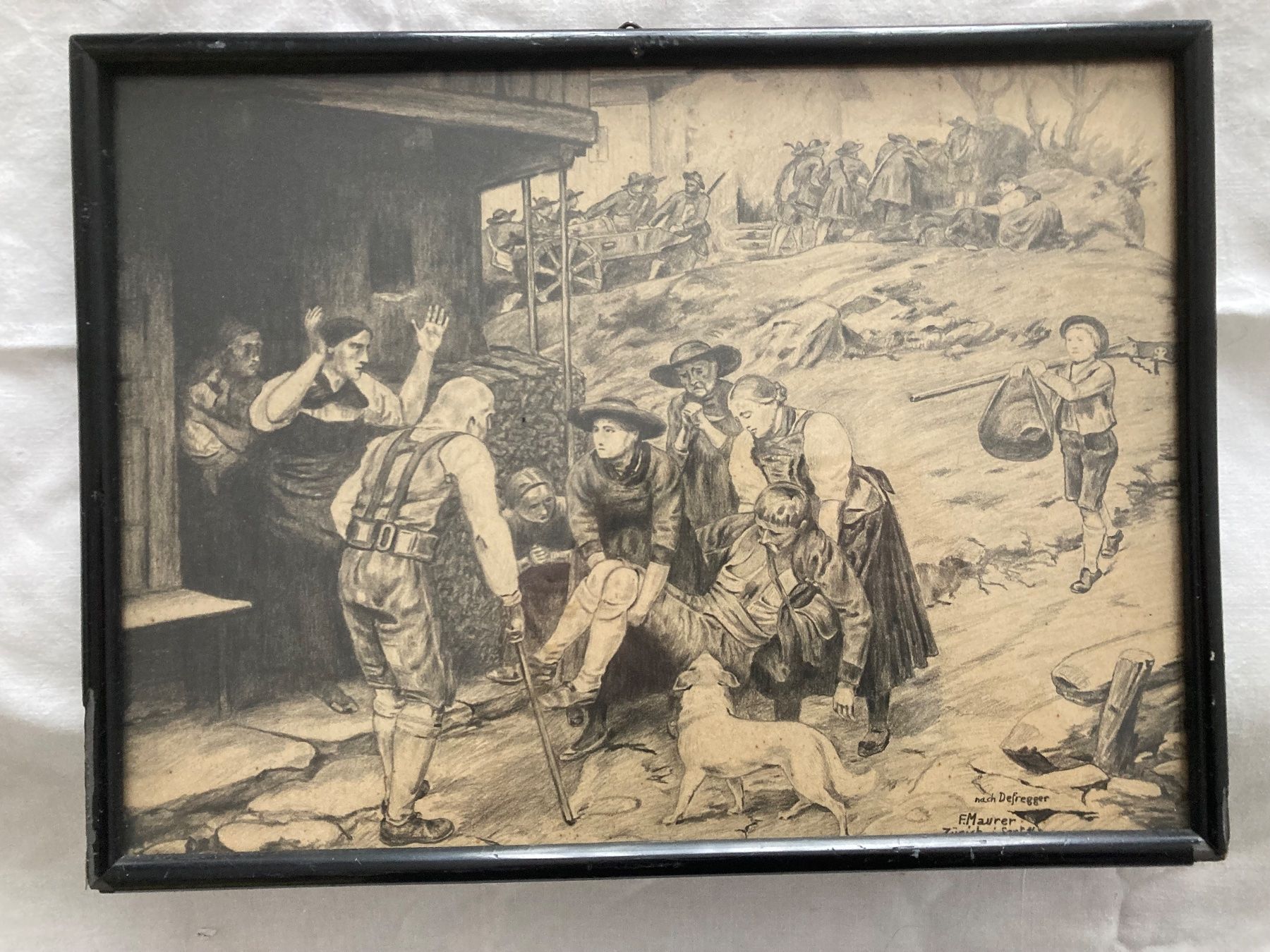 Gemälde: Antikes Bild nach  Defregger – Gebraucht aus Zürich von onuba