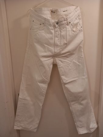PULL&BEAR HERREN BAGGY FIT JEANS HOSE TREND WEISS 36 L NEU