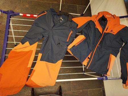 Skianzug Albright Jacke und Hose orange dunkelblau Gr. 164