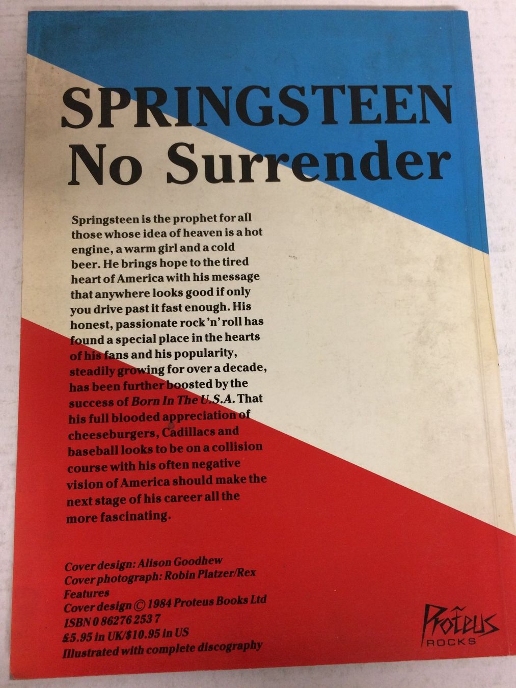 Libri: SPRINGSTEEN - NO SURRENDER 128 pages book by KATE LYNCH – Usato da Vezia venduto da Aquarius_Age 1