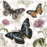 Serviette butterflies on retro background (1658) 2Stk.