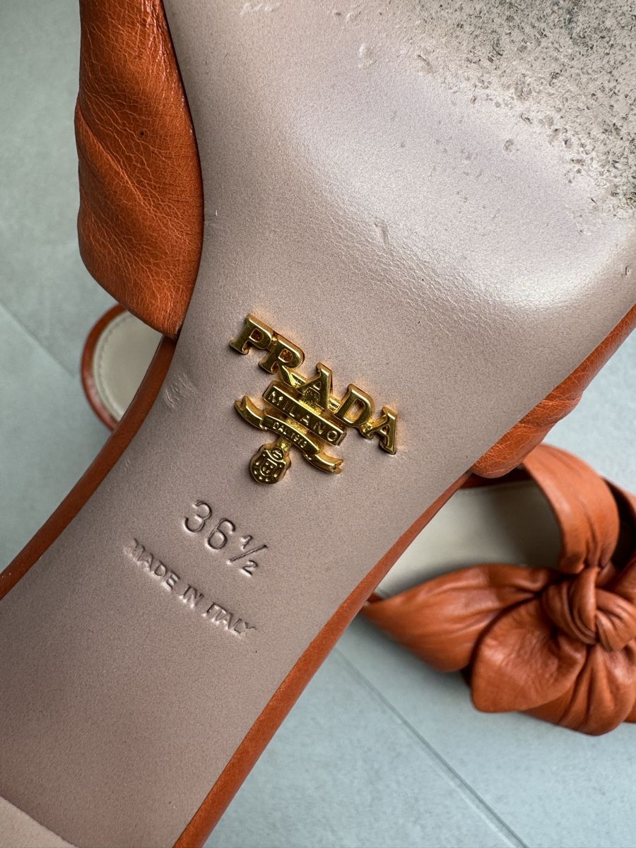 Prada Scarpe da donna: Prada Sandaletten orange, Leder  – Usato da Root venduto da schnaeppliprise 3