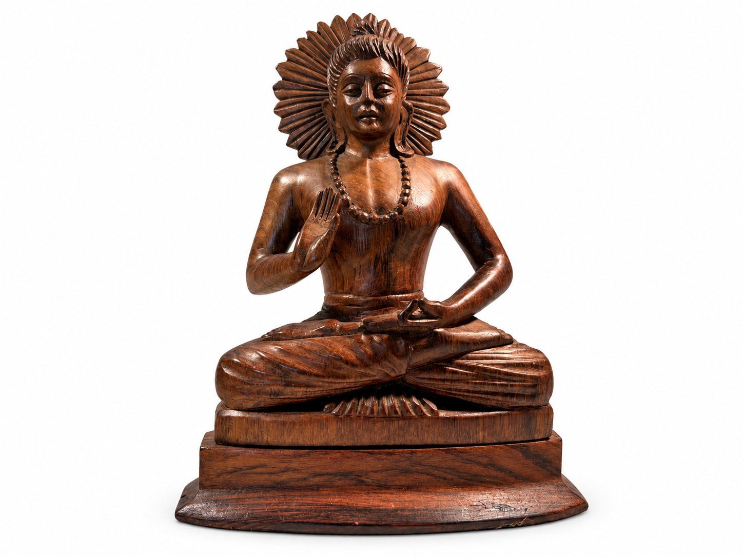 Skulpturen & Statuen: Sitzende Buddha-Holzfigur mit Strahlenkranz – Gebraucht aus Zollikerberg von lin_yc2n 3