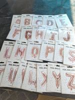 25 Folien Ballons silber Abc Alphabet Neu