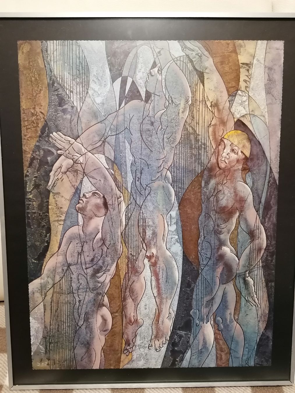 Grafica & Litografie: Gerahmtes Bild "Schwimmen", Hans Erni, 1983 – Nuovo (secondo la descrizione) da Wahlen b. Laufen venduto da Aweiss