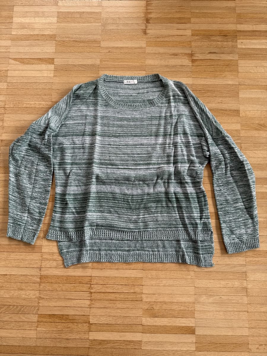 Maglioni & Felpe: Gemütlicher Herbstpullover grün gestreift Gr. M – Usato da Winterthur venduto da Streisel