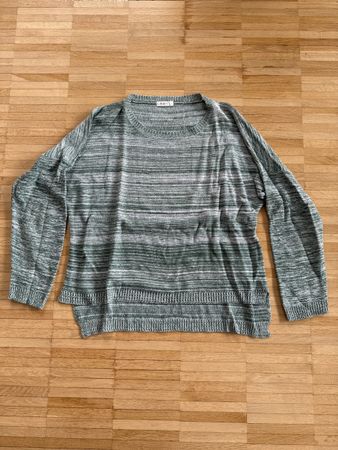 Gemütlicher Herbstpullover grün gestreift Gr. M