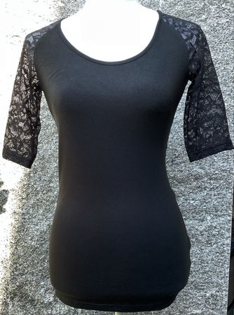 Laura Scott - elegantes Shirt mit Spitzenärmeln, Gr. 32/34