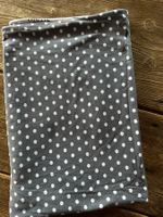 Jersey Stoff grau mit weissen Punkten STENZO