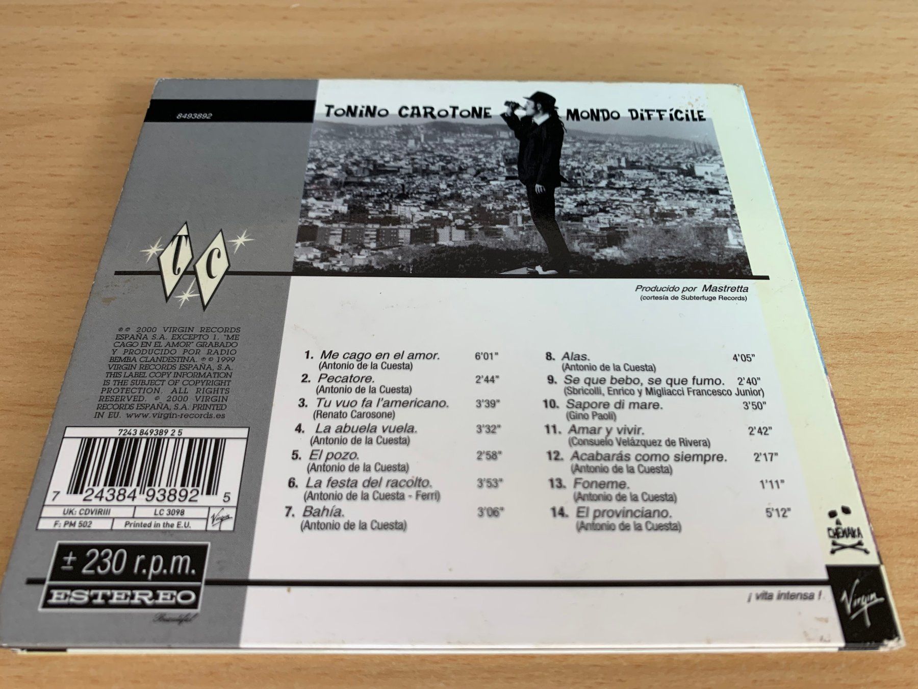 CD: Tonino Carotone – Mondo Difficile – Usato da Rikon im Tösstal venduto da Alpenmutz 1