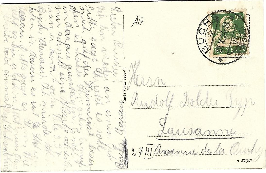Ansichtskarten: Baurnhaus Aargau Stempel Buchs AG – Gebraucht aus Wetzikon ZH von Brulu100 1