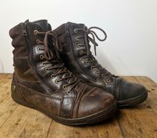 Chaussures de moto en cuir brun - Café Racer - Taille 44