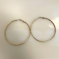 Creolen, Ohrringe, gold, 7cm, Modeschmuck, gemustert