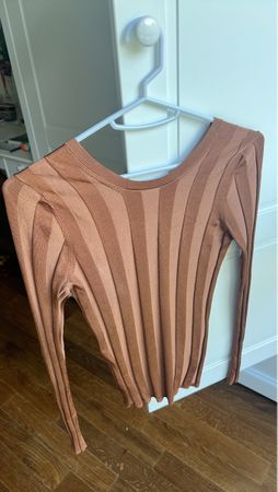 Sandro Brown Pleated Bodycon top - 36 EU