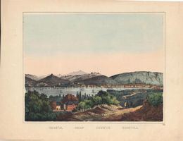 Genève altkolorierte Lithographie von Scholz