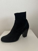 Schwarze Wildleder Stiefeletten Gr. 39