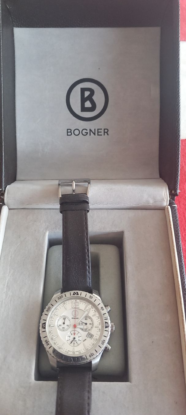 Bogner Orologi: BOGNER Uhr Chronograph mit Lederarmband, – Usato da Wollerau venduto da kfo_2nsp 4