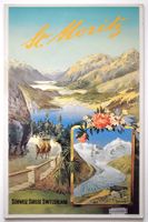 St. Moritz Morteratschgletscher Wetzel Plakat Hugo d' Alesi