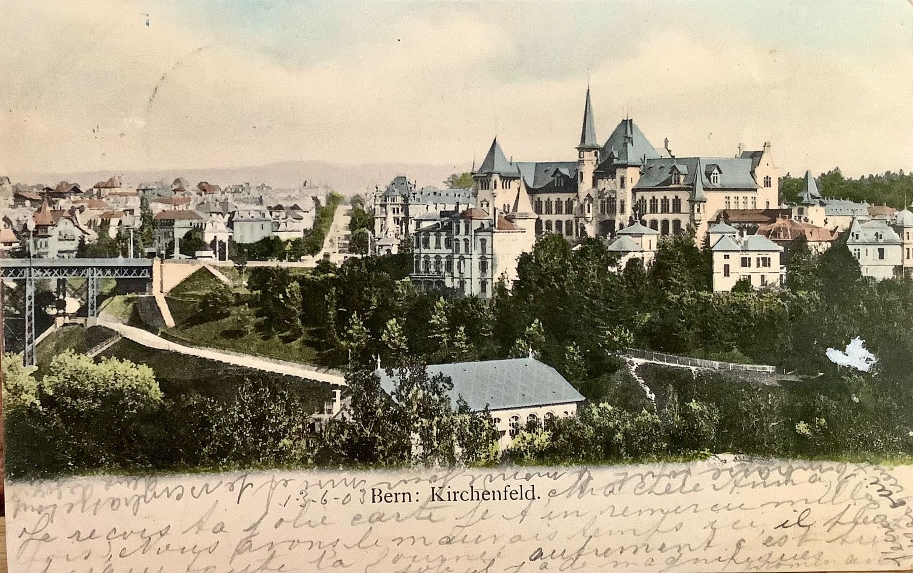 Ansichtskarten: 1903 - KIRCHENFELD Quartier & Landesmuseum in Bern – Gebraucht aus Root von ENGLAND-TREASURES 1