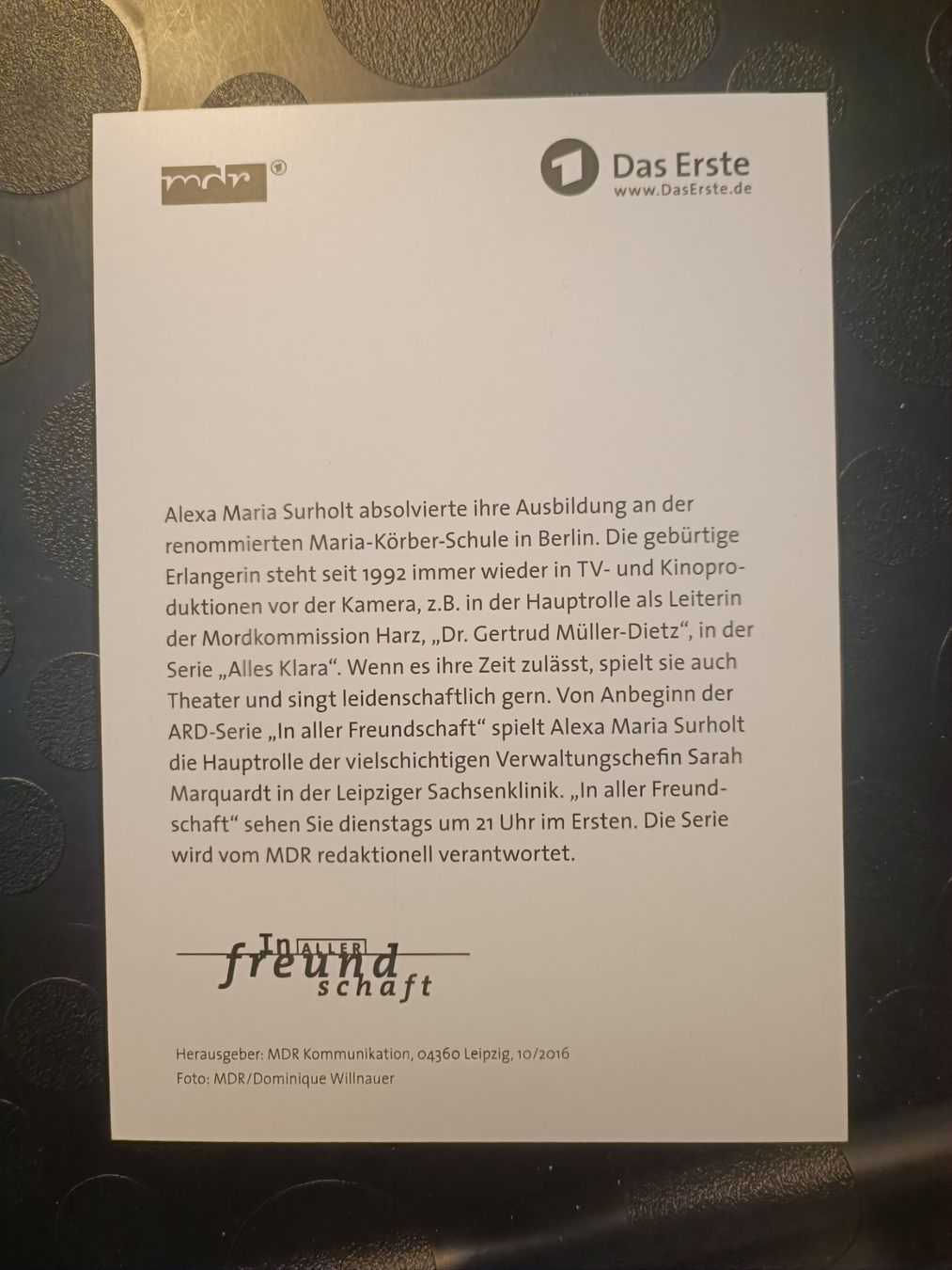 Autografi: Alexa Maria Surholt - handsignierte Autogrammkarte – Usato da Menziken venduto da Artographs 1