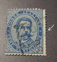 Italien 1879 briefmarke abart dezentriert