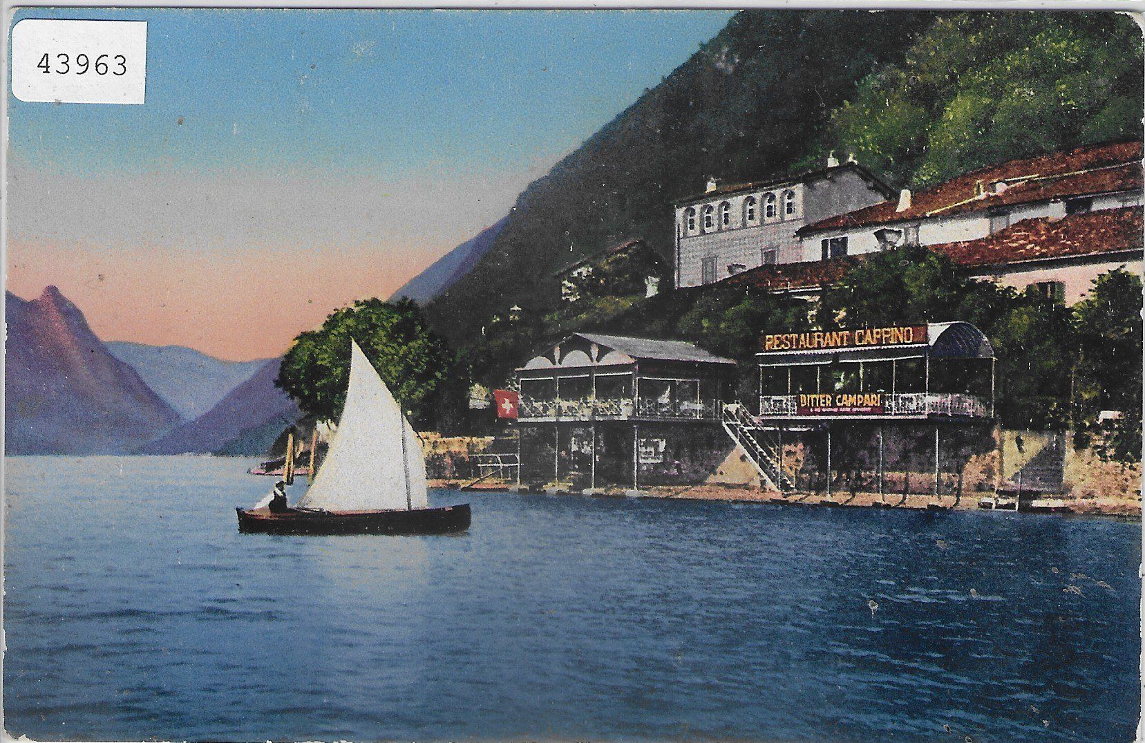 Ansichtskarten: Restaurant Caprino - Lago di Lugano - Litho – Gebraucht aus Ettingen von Kartenplanet
