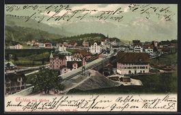 AK Goldau, Teilansicht mit Mythen, 1903