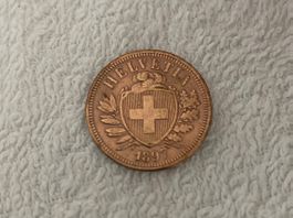 2 centimes/Rappen 1897 B