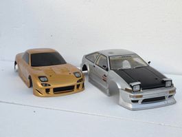 2 RC Drift Karosserien 1:10 - Toyota AE86 & Mazda RX-7