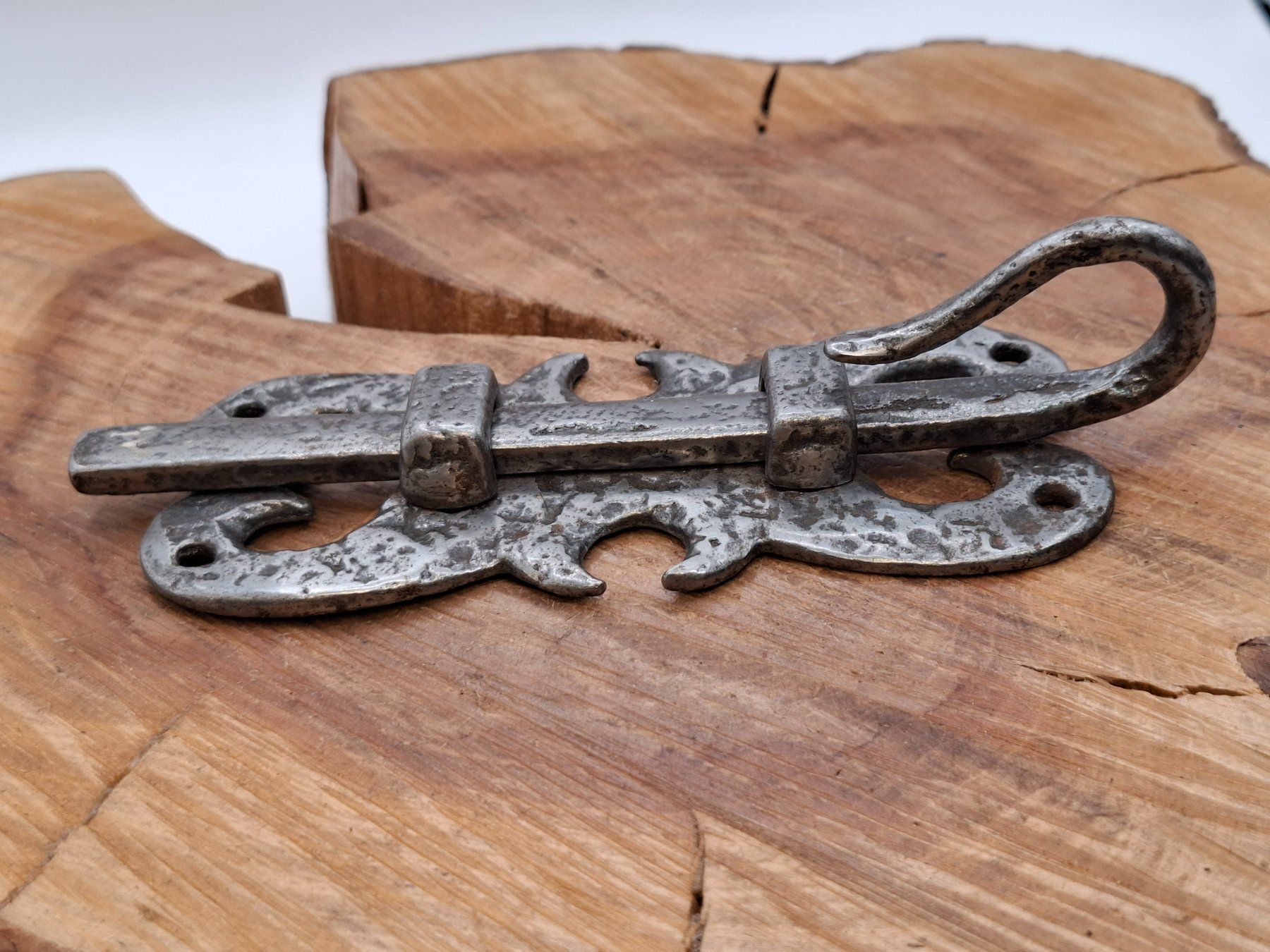 Schlösser: 1 schöner antiker Stossriegel 15.5cm, Eisen (4054#MBS3) – Gebraucht aus Baar von rocca268 3