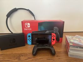 Nintendo Switch Konsole Set mit Zubehör und 9 Games
