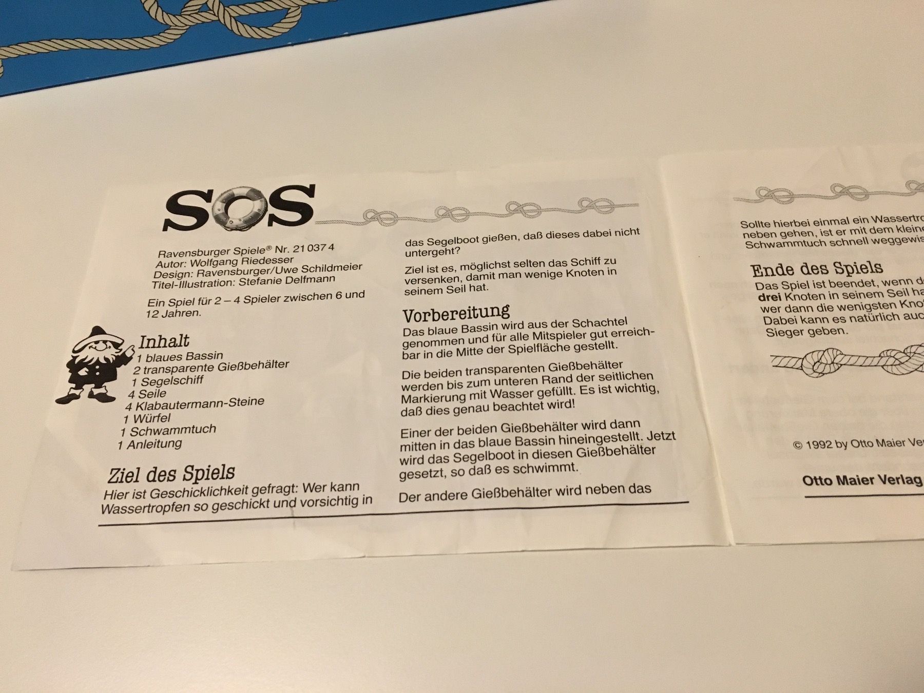 Ravensburger Giochi: SOS - Spiel von Ravensburger - 1992 – Usato da Andwil SG venduto da Rainboli 9