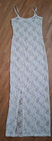 Spitzenkleid lang weiss Grösse S guter Zustand