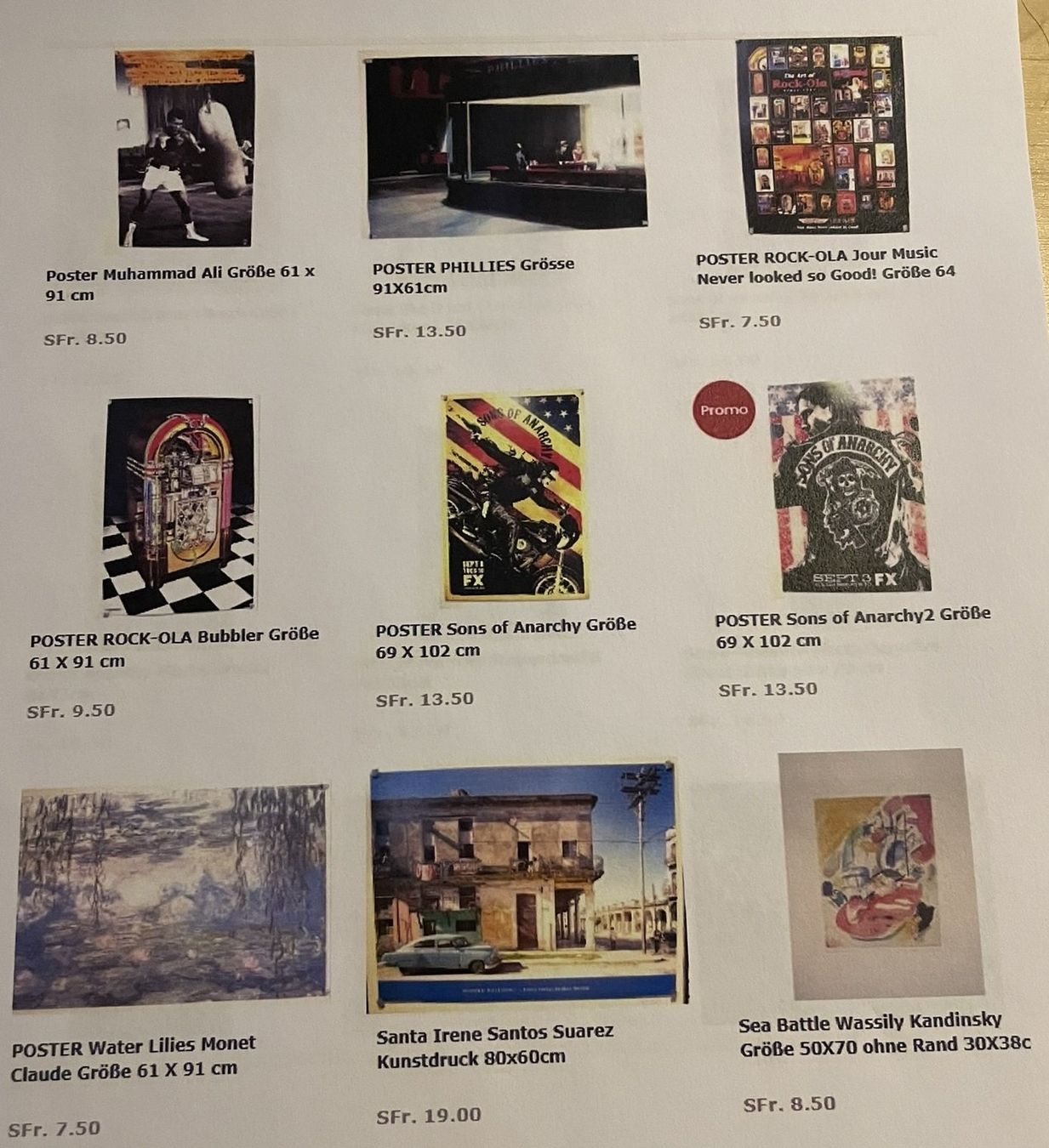 Foto & Immagini: Grosse Sammlung von Posters und Kunstdrucken – Nuovo (secondo la descrizione) da Adligenswil venduto da Decor-Tech 3