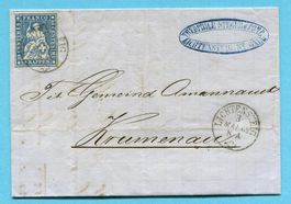 Faltbrief von Lichtensteig nach Krummenau 1861