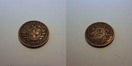 Schweiz 2 Rappen 1929 wenig gebraucht - seltener Jahrgang!
