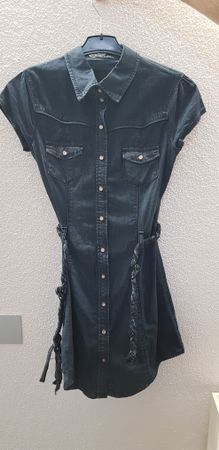 Jeanshemd Kleid kurzarm Gr. M Sommer