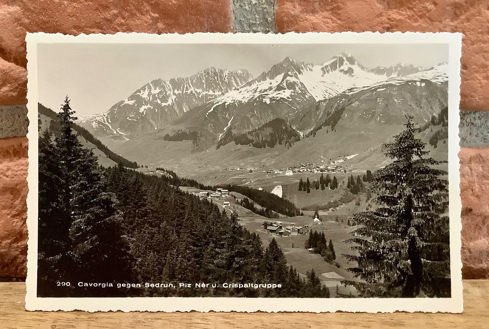 Alte Foto AK CAVORGIA gegen Sedrun Piz Nér & Crispaltgruppe (Gebraucht ...