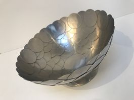Einmalig schöne und seltene Edelstahl Design Früchteschale