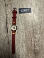 Campus Uhr Kinder Rot mit Blumenmuster neu
