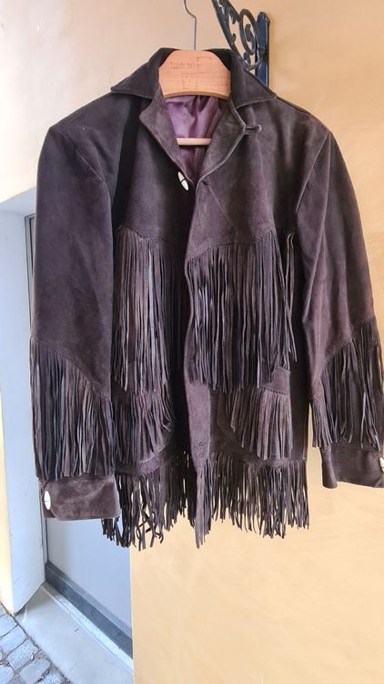 Wildlederjacke Einreihig Kunstwildleder Vintage-Jacke