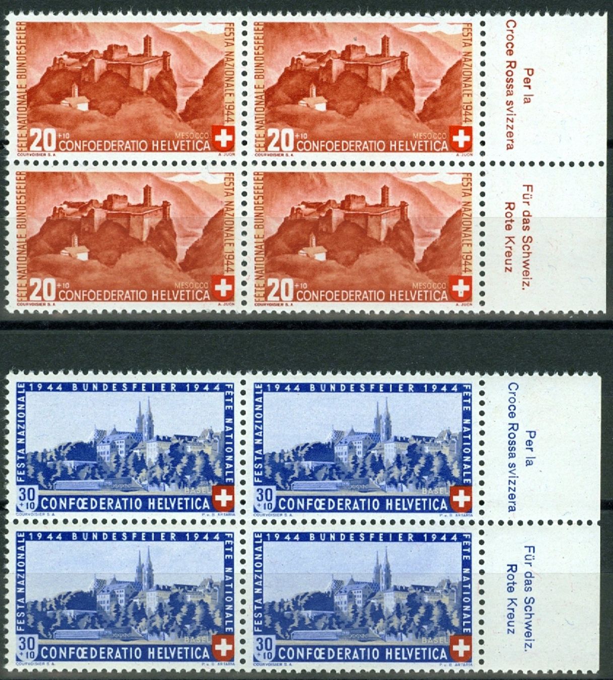 Tutti i francobolli: 1944_VB Serie PP **, SBK B22 - B25; fehlerfrei – Nuovo (secondo la descrizione) da Thun venduto da Nissan