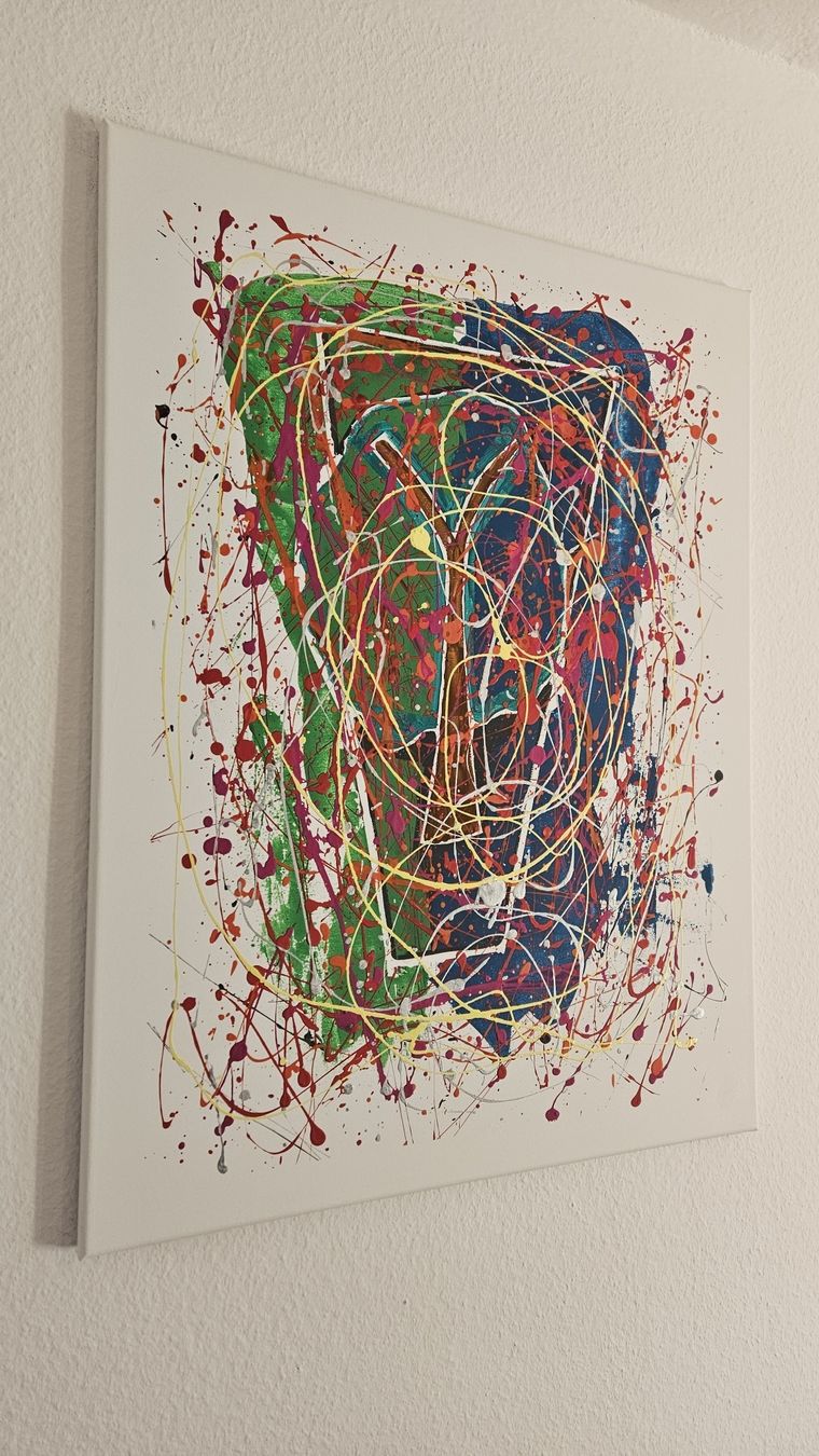 Dipinti: Peinture abstraite moderne sur toile multicolore – Nuovo (secondo la descrizione) da Le Locle venduto da fab_c9hh 3